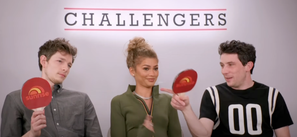 Mike Faist, Zendaya and Josh O'Connor in a Challengers interview